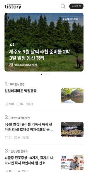 메가헤르츠 티스토리 SEO 블로그 운영 화면