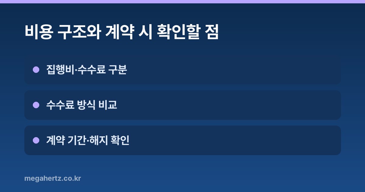 비용 구조와 계약 시 확인할 점