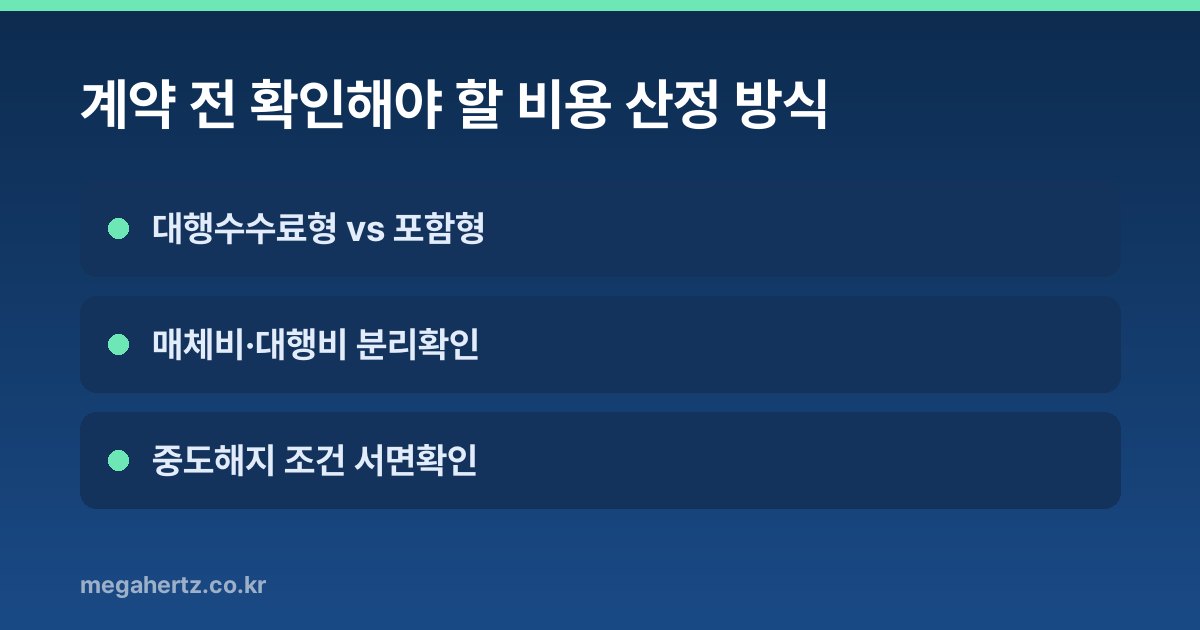 계약 전 확인해야 할 비용 산정 방식