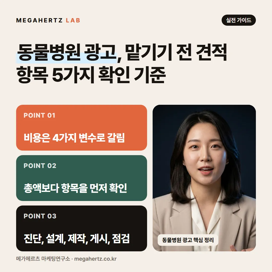 동물병원 광고, 맡기기 전 견적 항목 5가지 확인 기준
