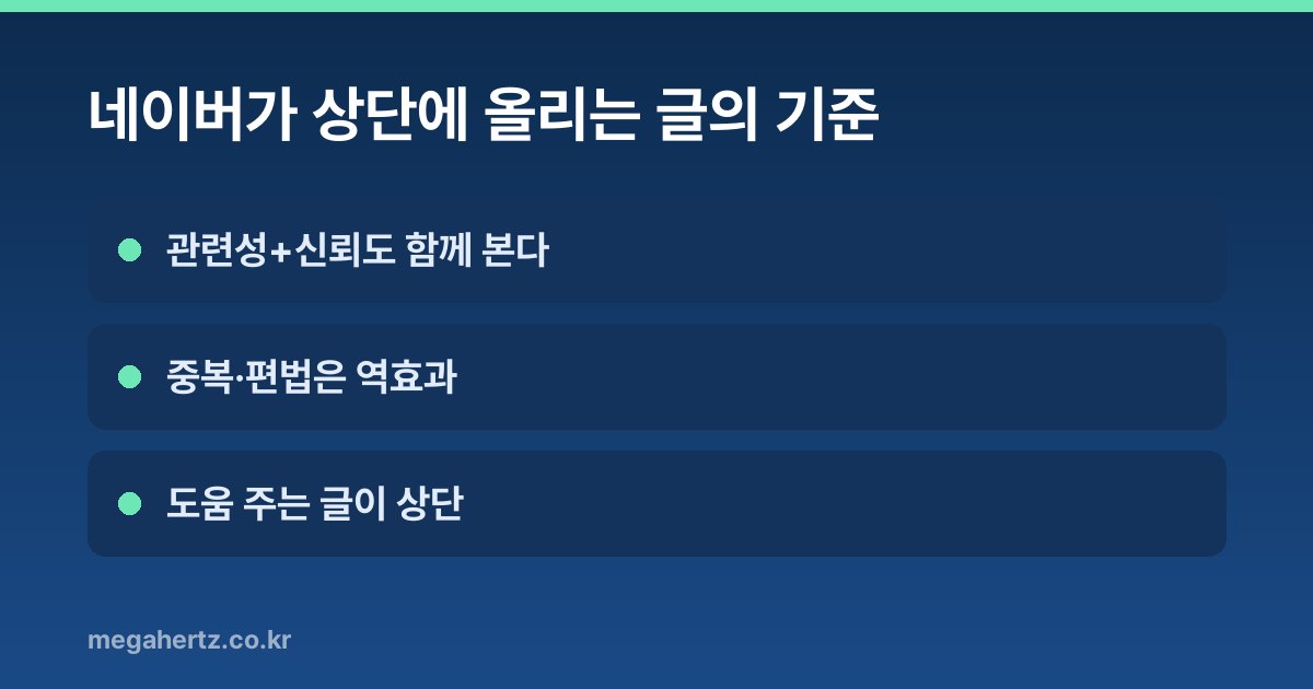 네이버가 상단에 올리는 글의 기준