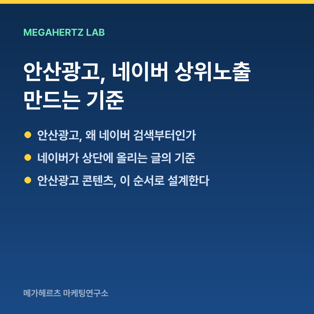 안산광고, 네이버 상위노출 만드는 기준