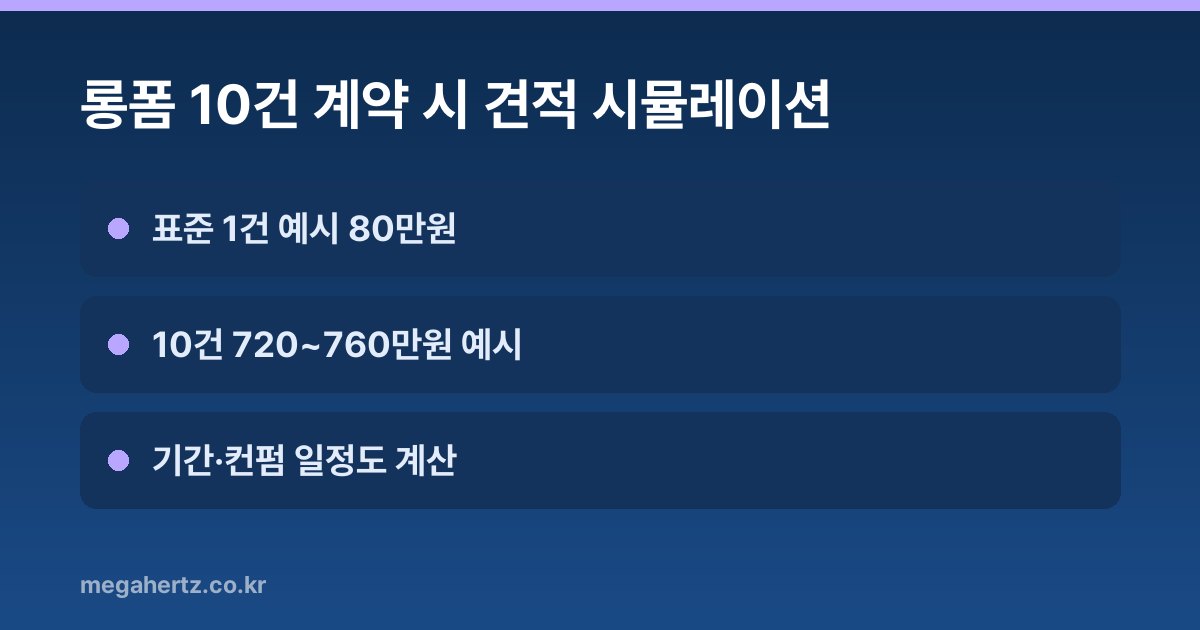 롱폼 10건 계약 시 견적 시뮬레이션