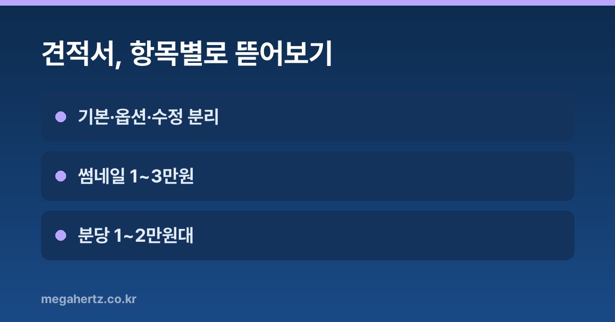 견적서, 항목별로 뜯어보기