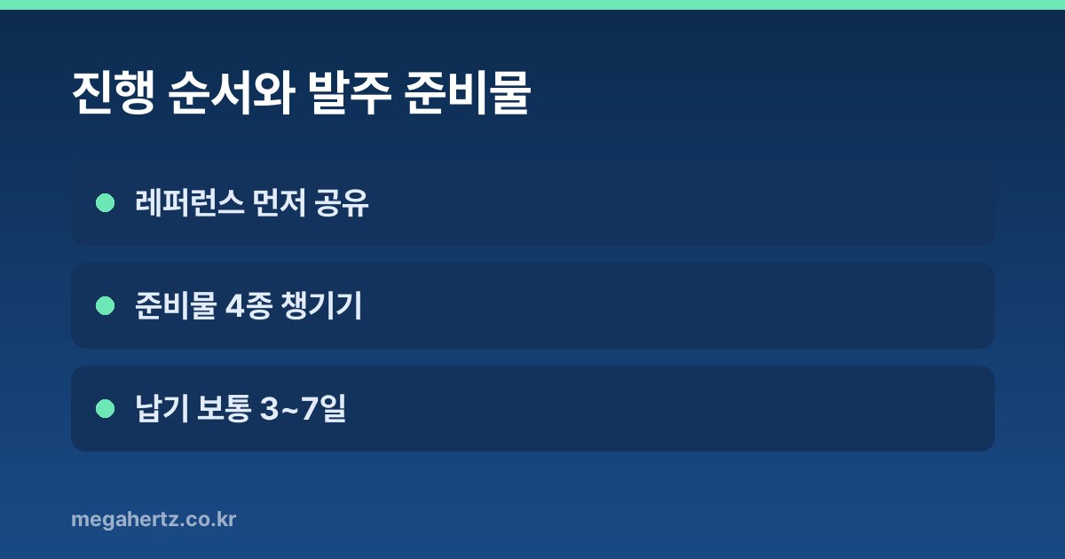 진행 순서와 발주 준비물