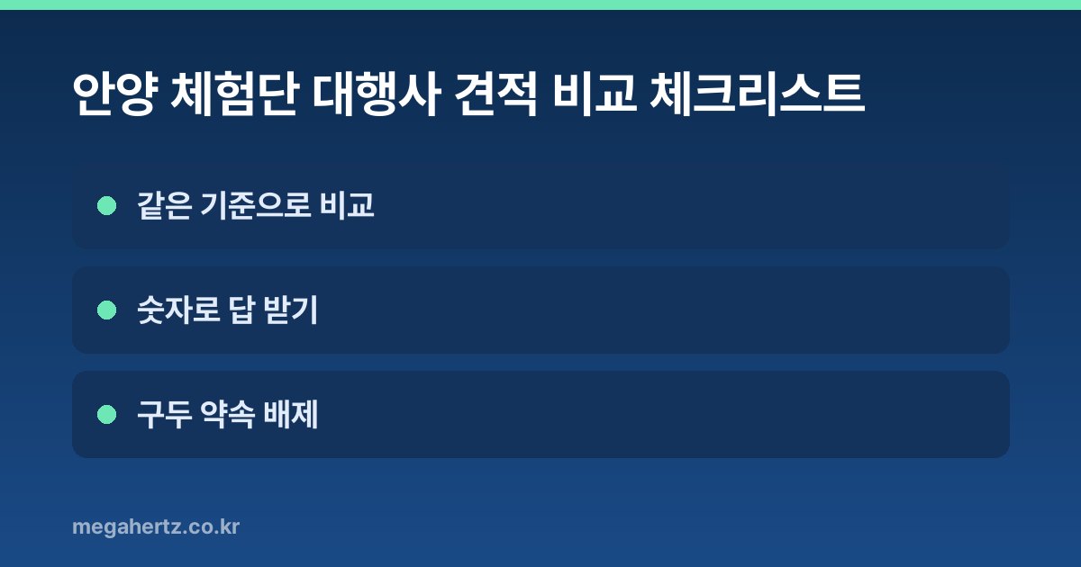 안양 체험단 대행사 견적 비교 체크리스트