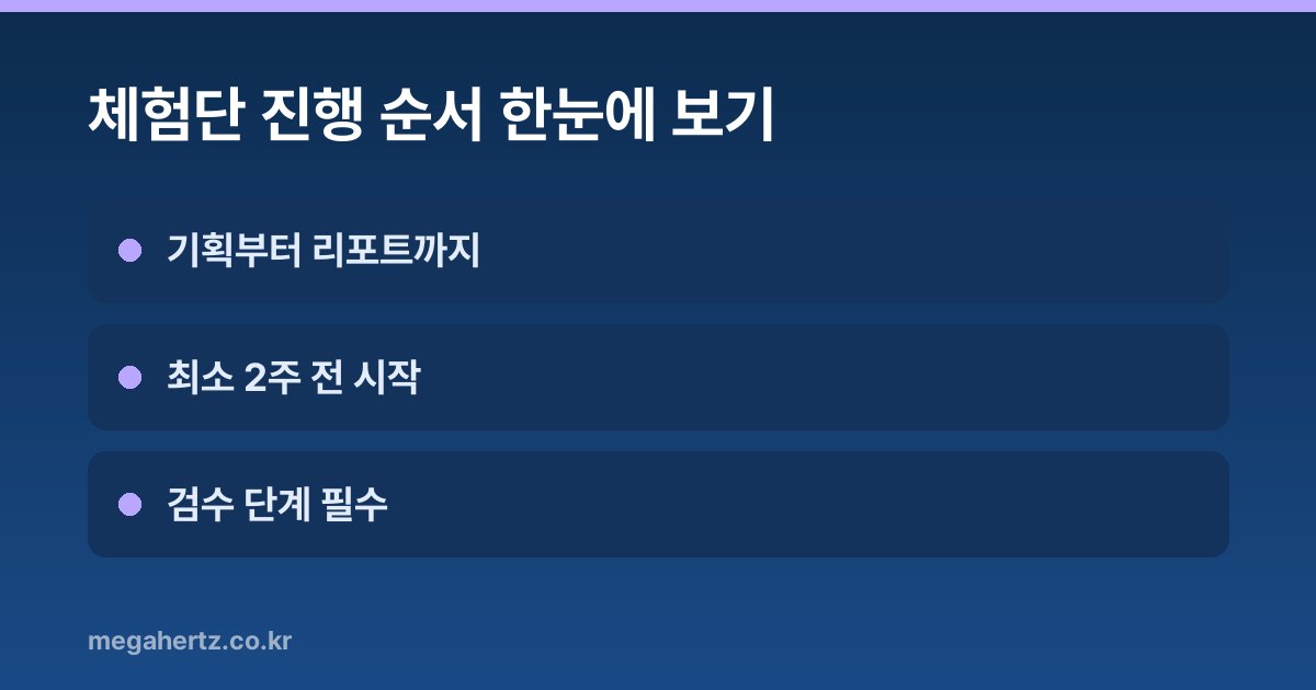 체험단 진행 순서 한눈에 보기