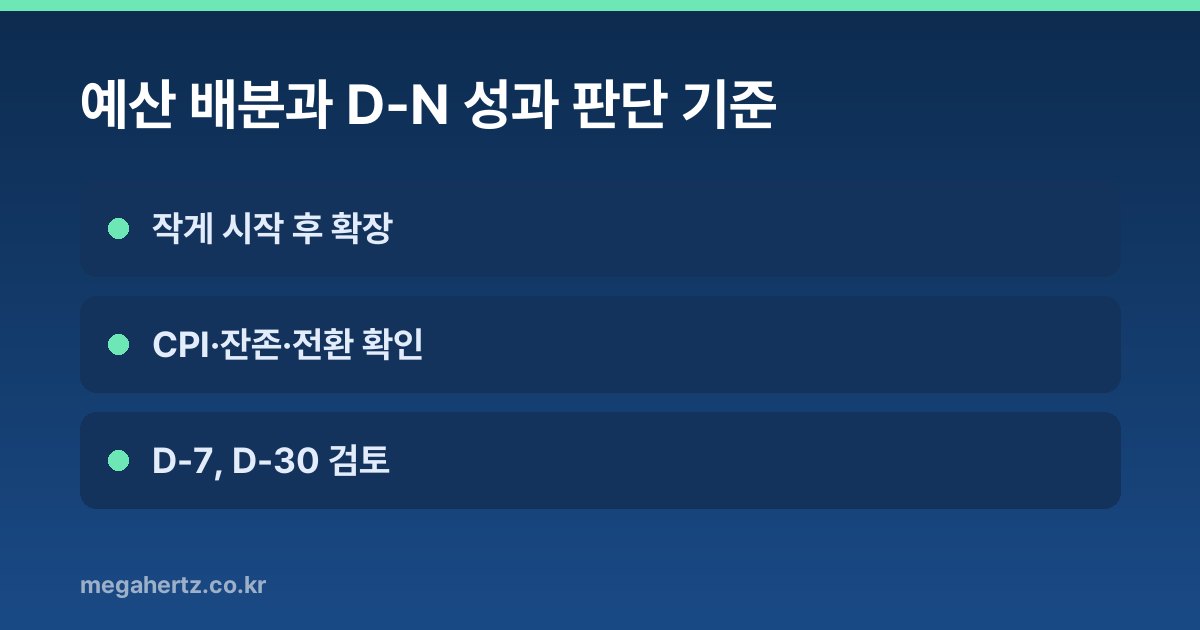 예산 배분과 D-N 성과 판단 기준