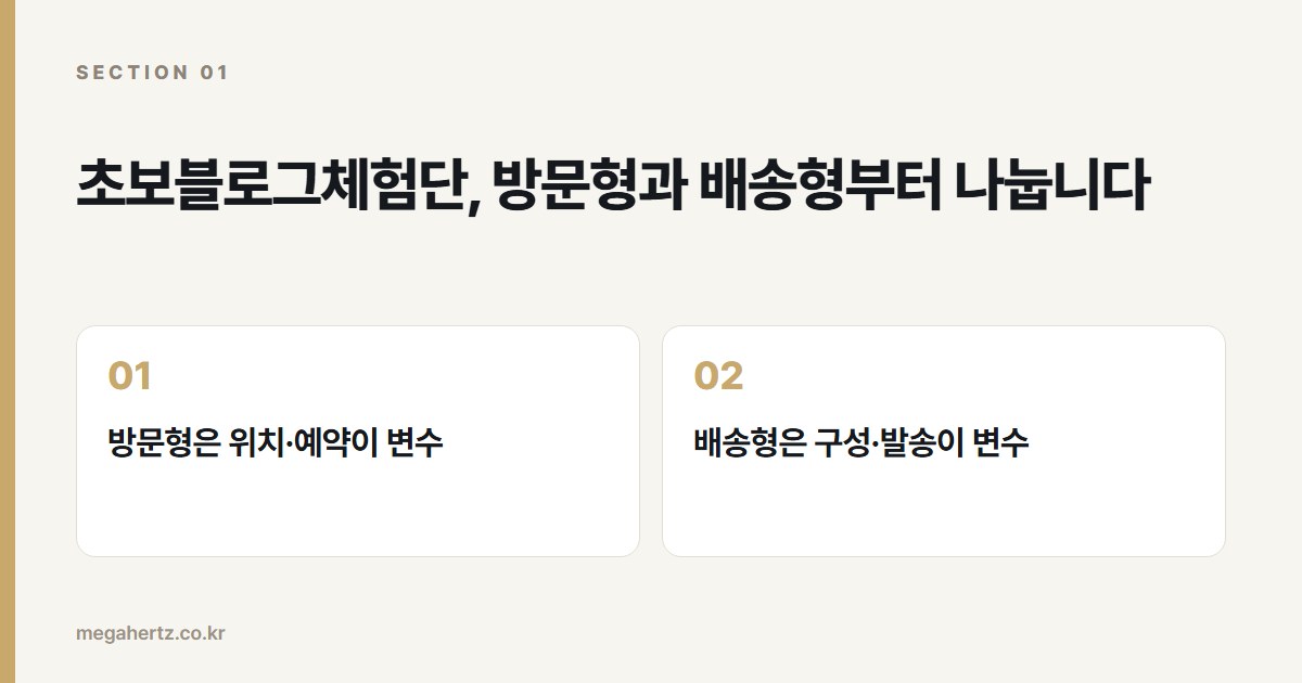 초보블로그체험단, 방문형과 배송형부터 나눕니다