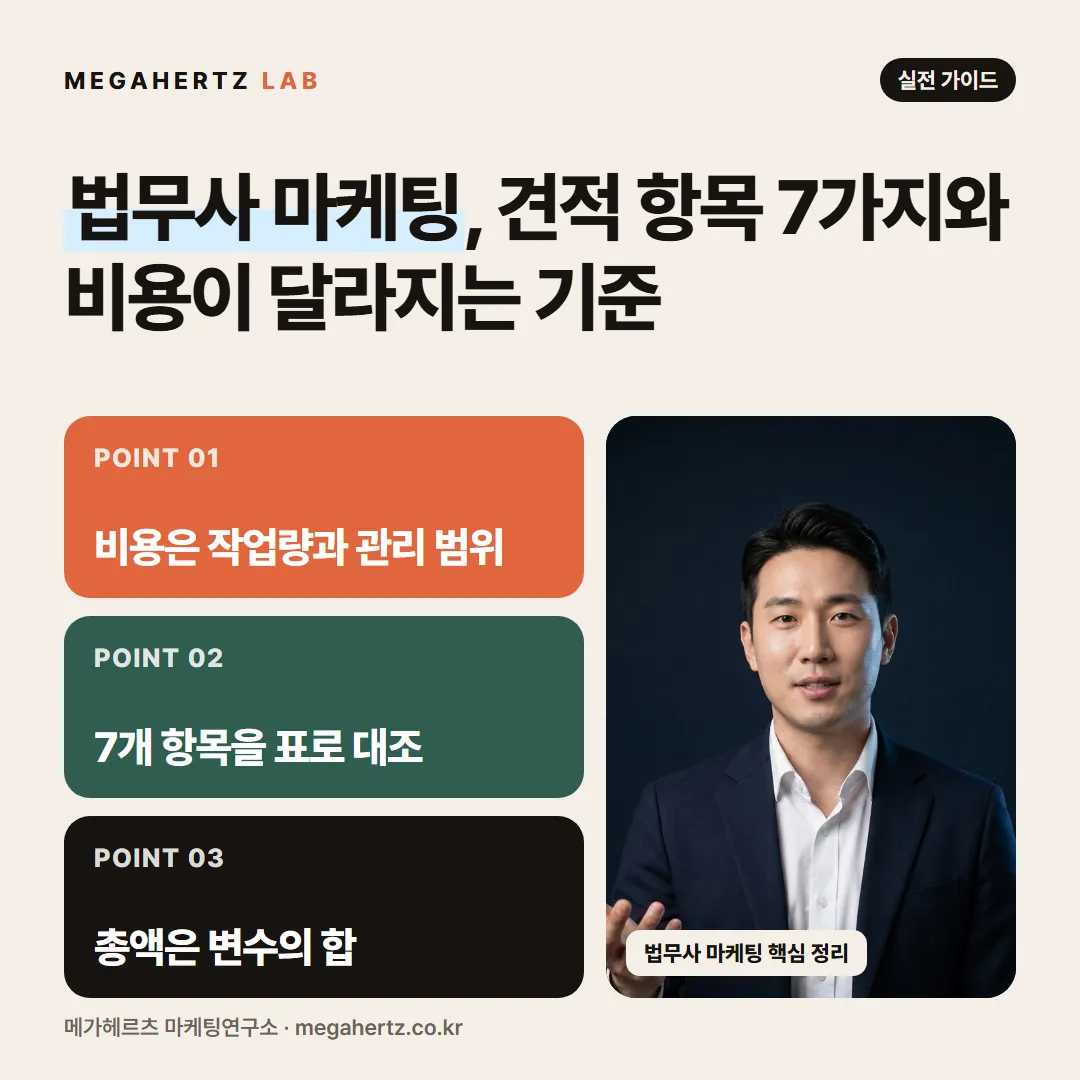 법무사 마케팅, 견적 항목 7가지와 비용이 달라지는 기준