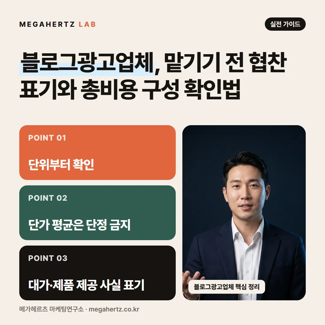 블로그광고업체, 맡기기 전 협찬 표기와 총비용 구성 확인법