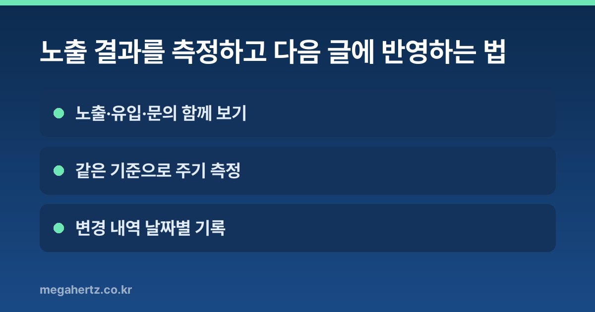 노출 결과를 측정하고 다음 글에 반영하는 법