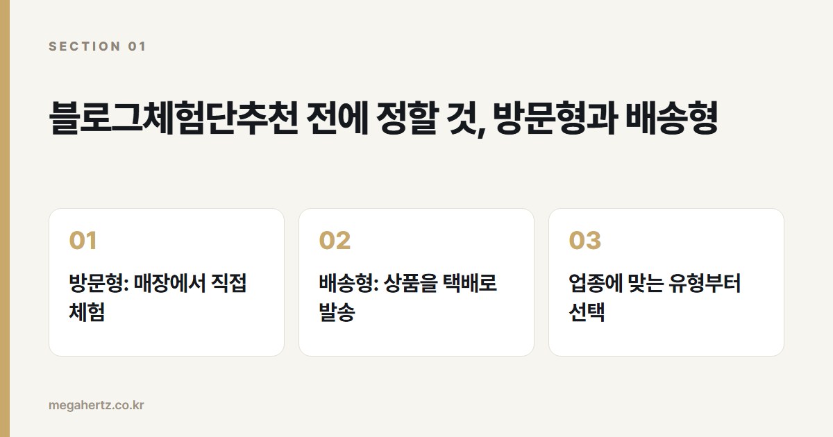 블로그체험단추천 전에 정할 것, 방문형과 배송형