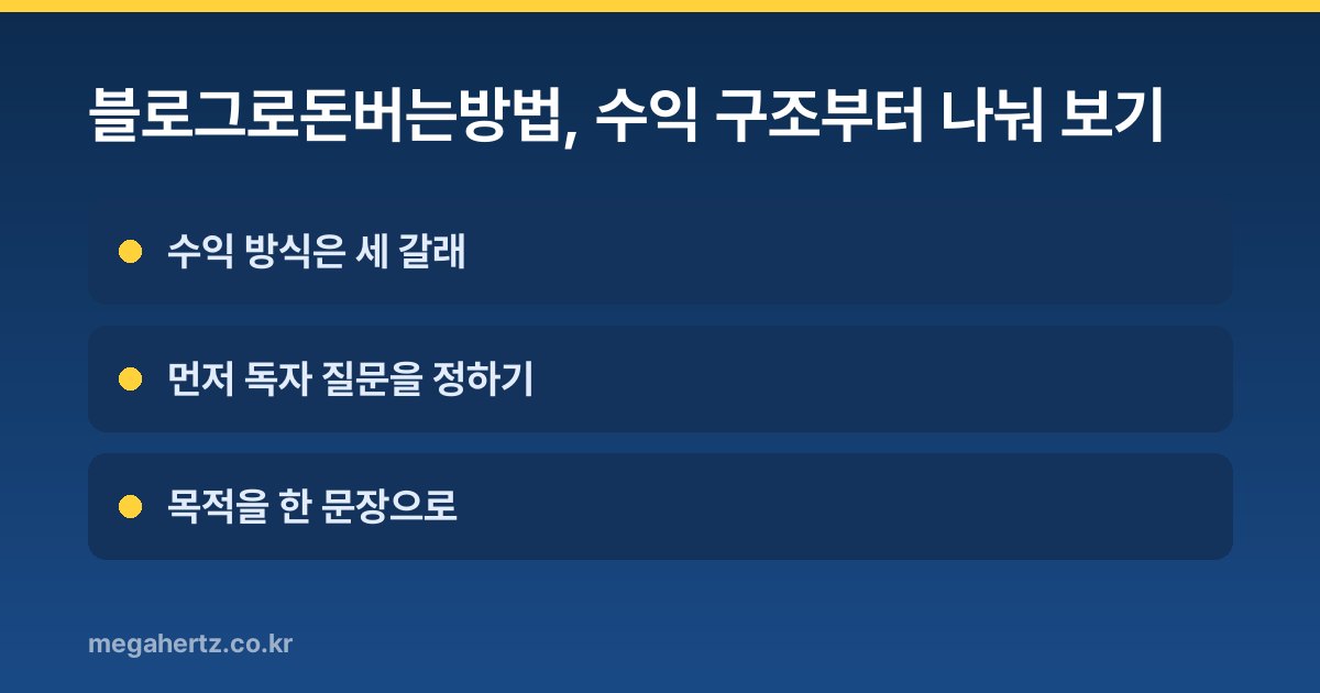 블로그로돈버는방법, 수익 구조부터 나눠 보기