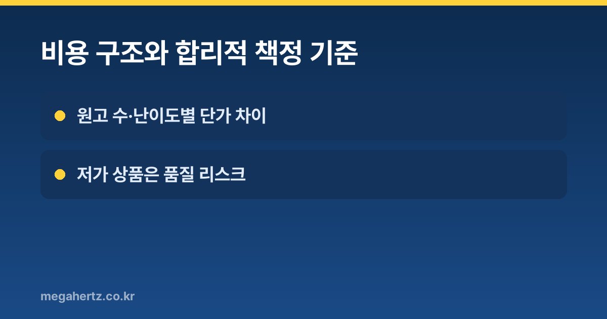 비용 구조와 합리적 책정 기준