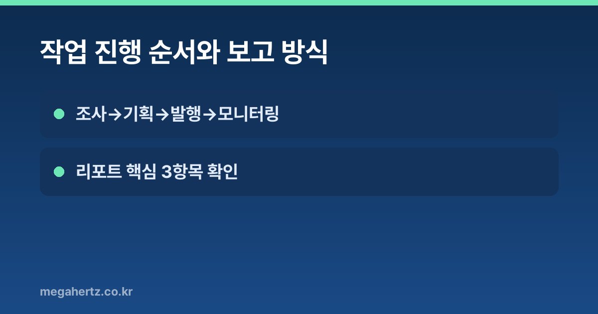 작업 진행 순서와 보고 방식