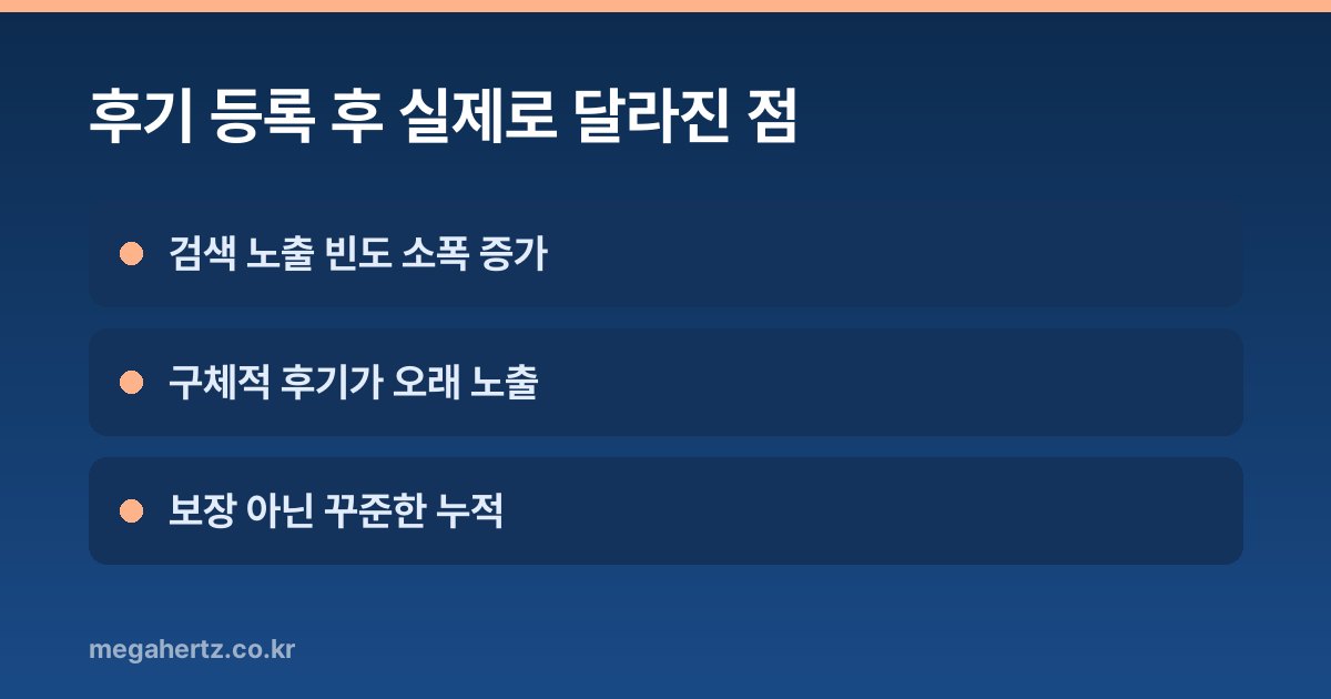 후기 등록 후 실제로 달라진 점