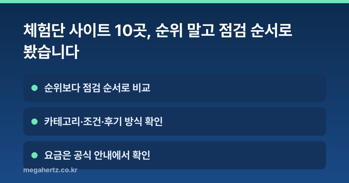 체험단 사이트 10곳, 순위 말고 점검 순서로 봤습니다