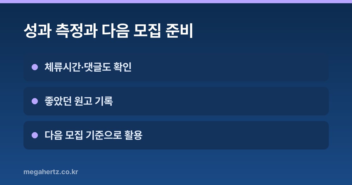 성과 측정과 다음 모집 준비
