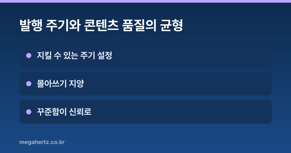 발행 주기와 콘텐츠 품질의 균형