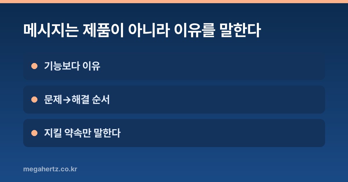 메시지는 제품이 아니라 이유를 말한다