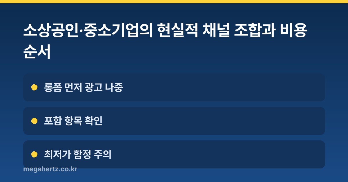 소상공인·중소기업의 현실적 채널 조합과 비용 순서