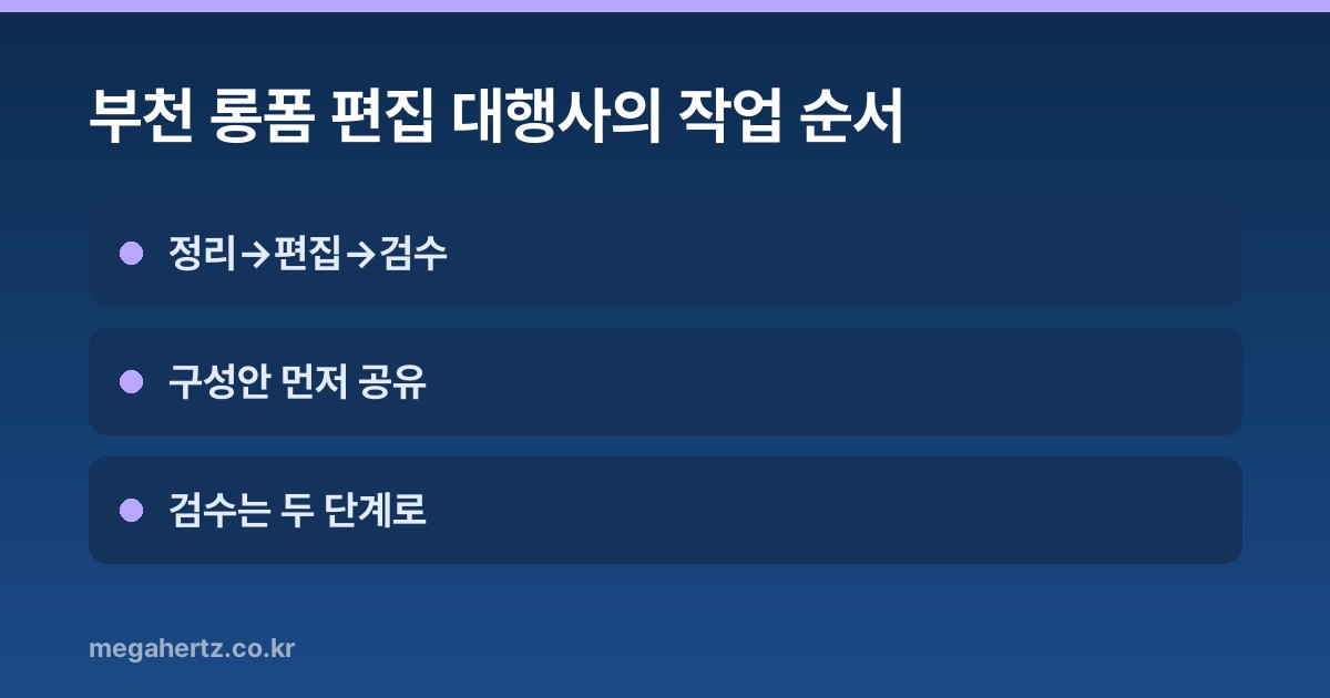 부천 롱폼 편집 대행사의 작업 순서