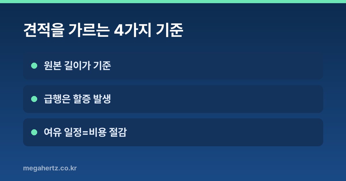 견적을 가르는 4가지 기준