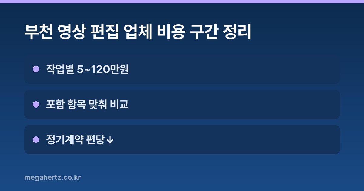 부천 영상 편집 업체 비용 구간 정리