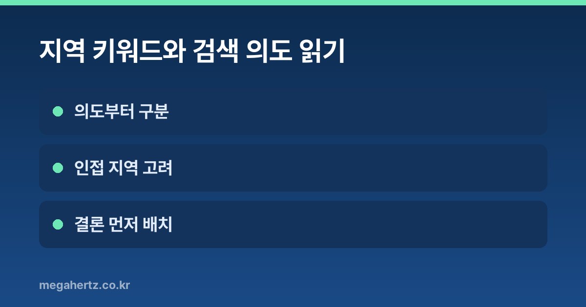 지역 키워드와 검색 의도 읽기