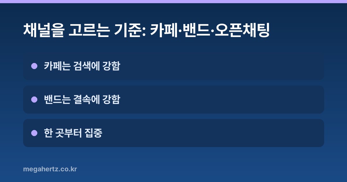 채널을 고르는 기준: 카페·밴드·오픈채팅