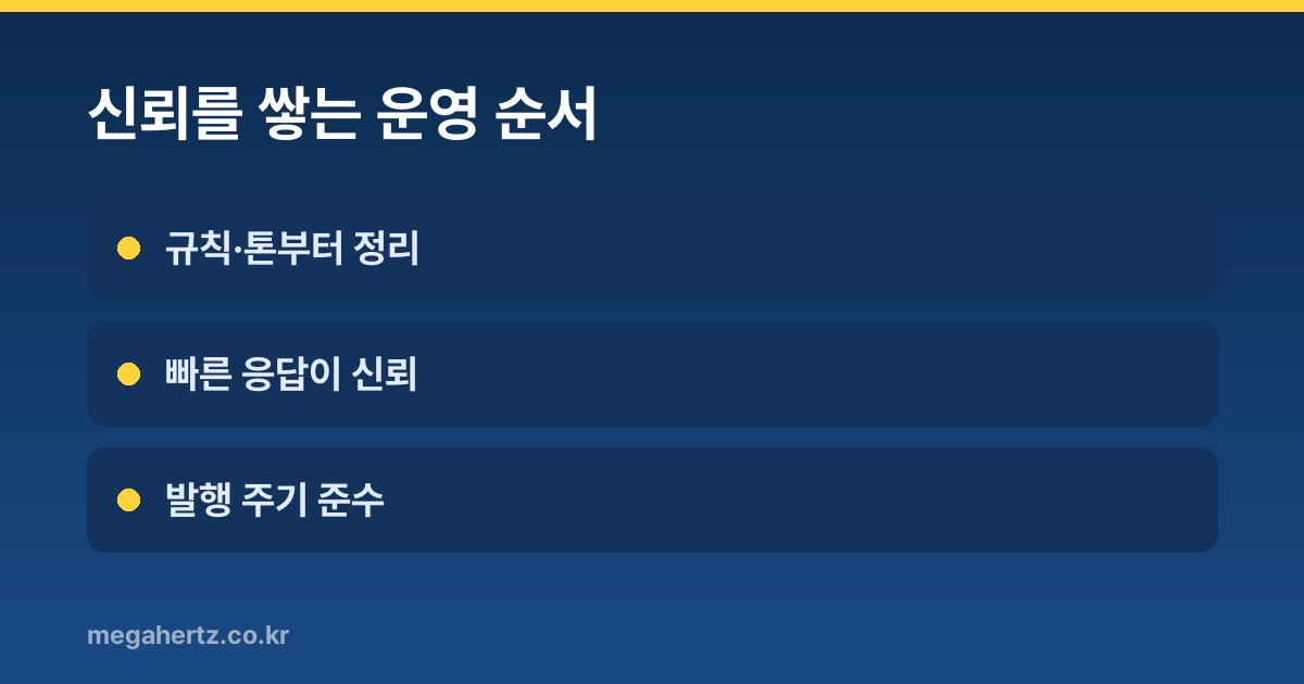 신뢰를 쌓는 운영 순서