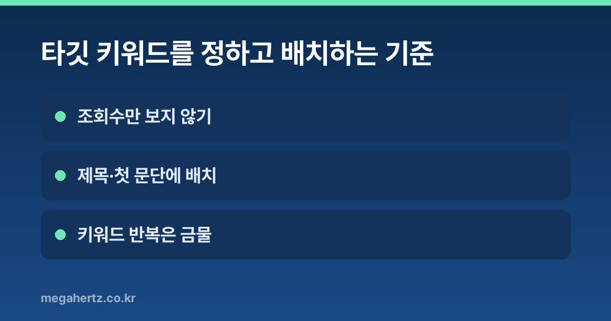타깃 키워드를 정하고 배치하는 기준