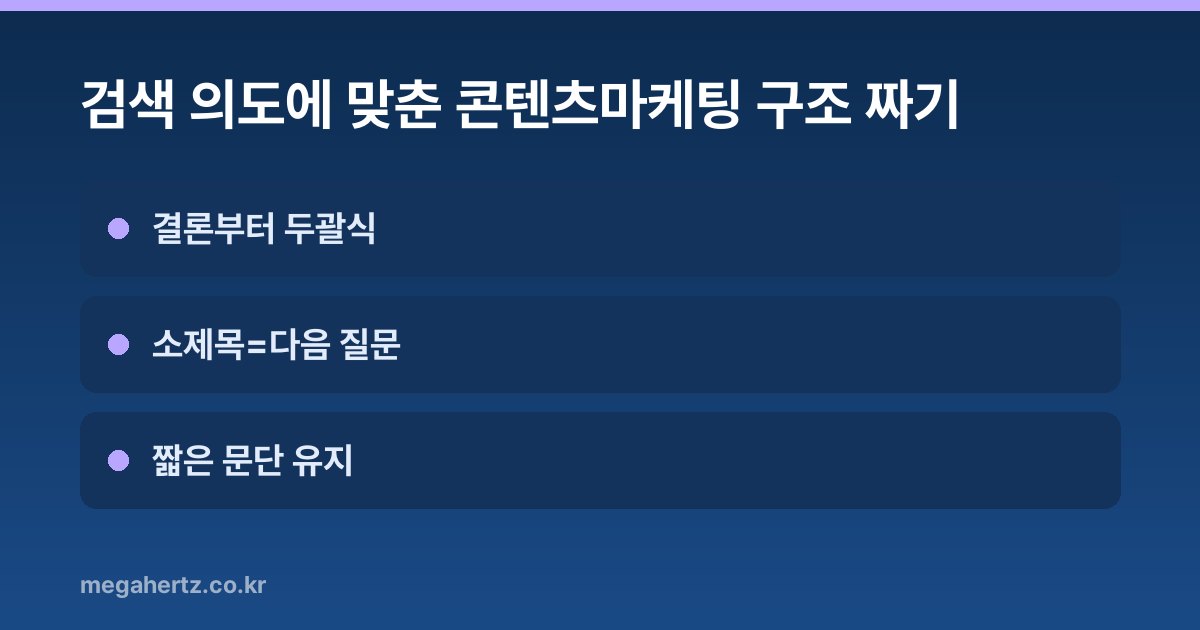 검색 의도에 맞춘 콘텐츠마케팅 구조 짜기