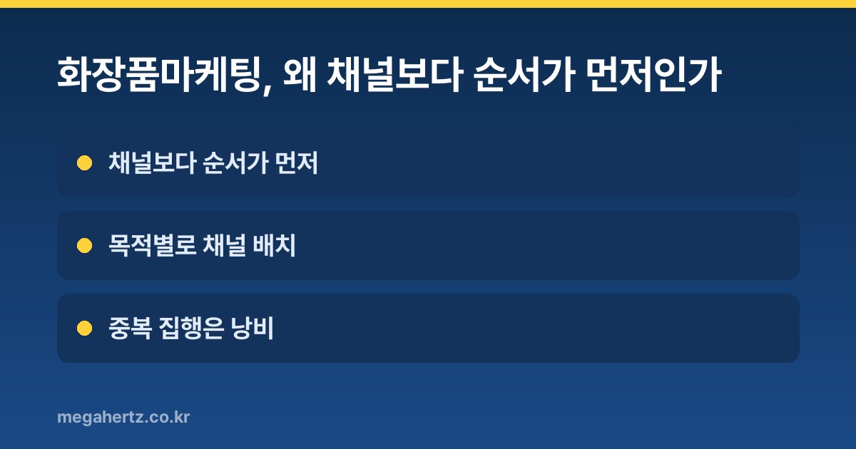 화장품마케팅, 왜 채널보다 순서가 먼저인가