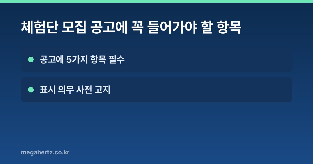 체험단 모집 공고에 꼭 들어가야 할 항목