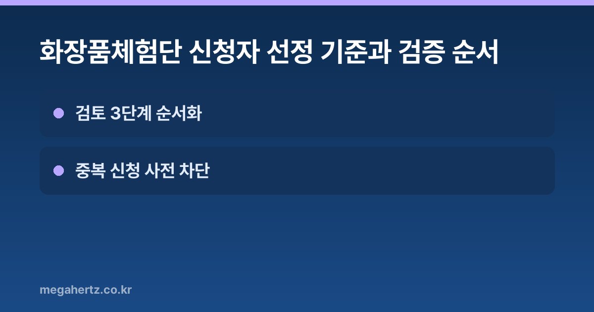 화장품체험단 신청자 선정 기준과 검증 순서