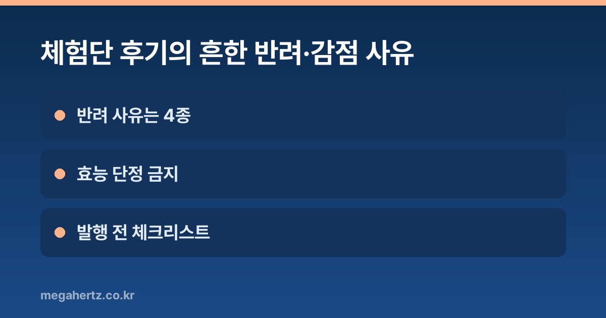 체험단 후기의 흔한 반려·감점 사유