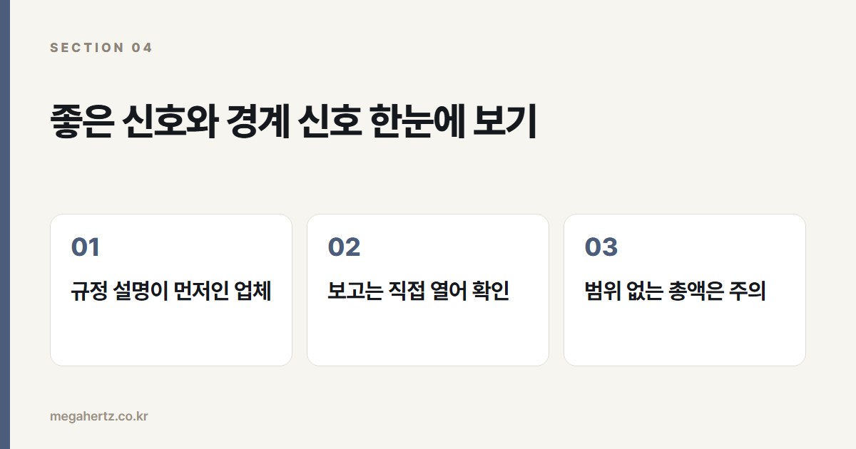 좋은 신호와 경계 신호 한눈에 보기