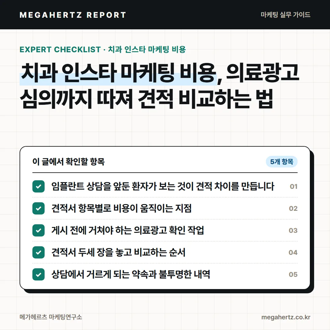 치과 인스타 마케팅 비용, 의료광고 심의까지 따져 견적 비교하는 법