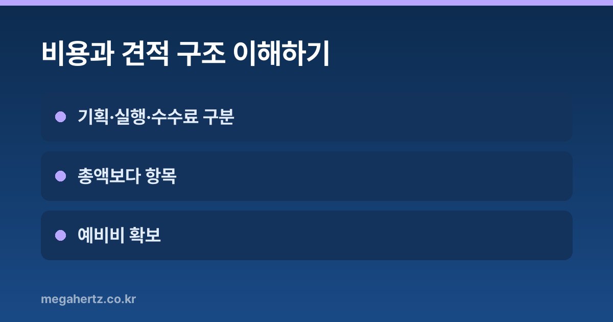 비용과 견적 구조 이해하기