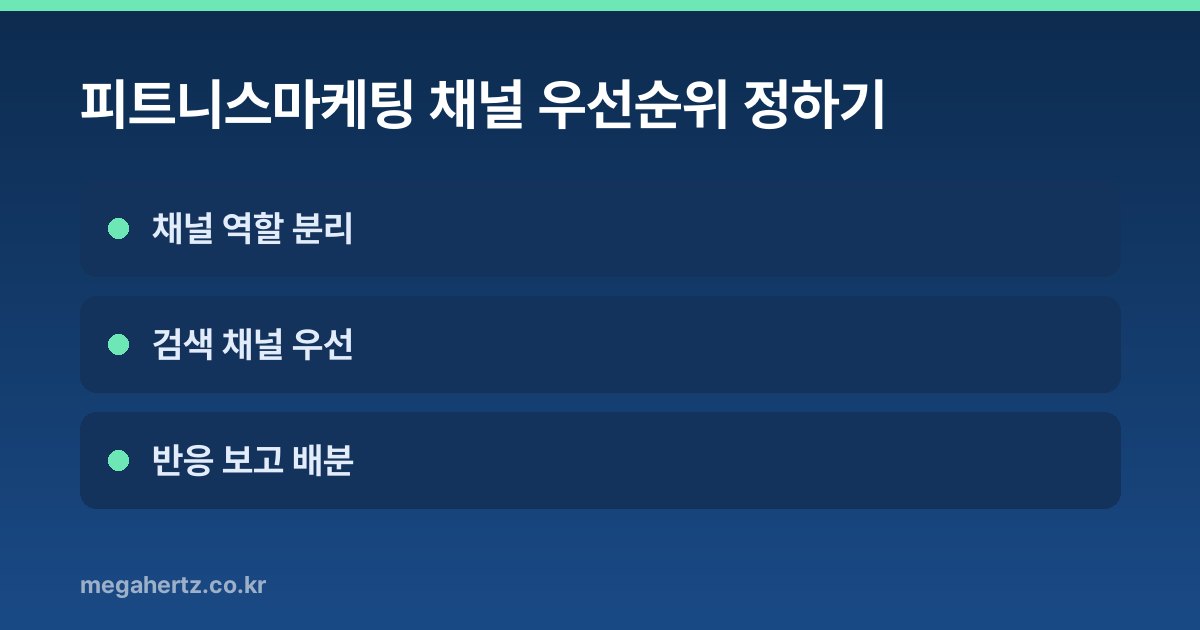 피트니스마케팅 채널 우선순위 정하기