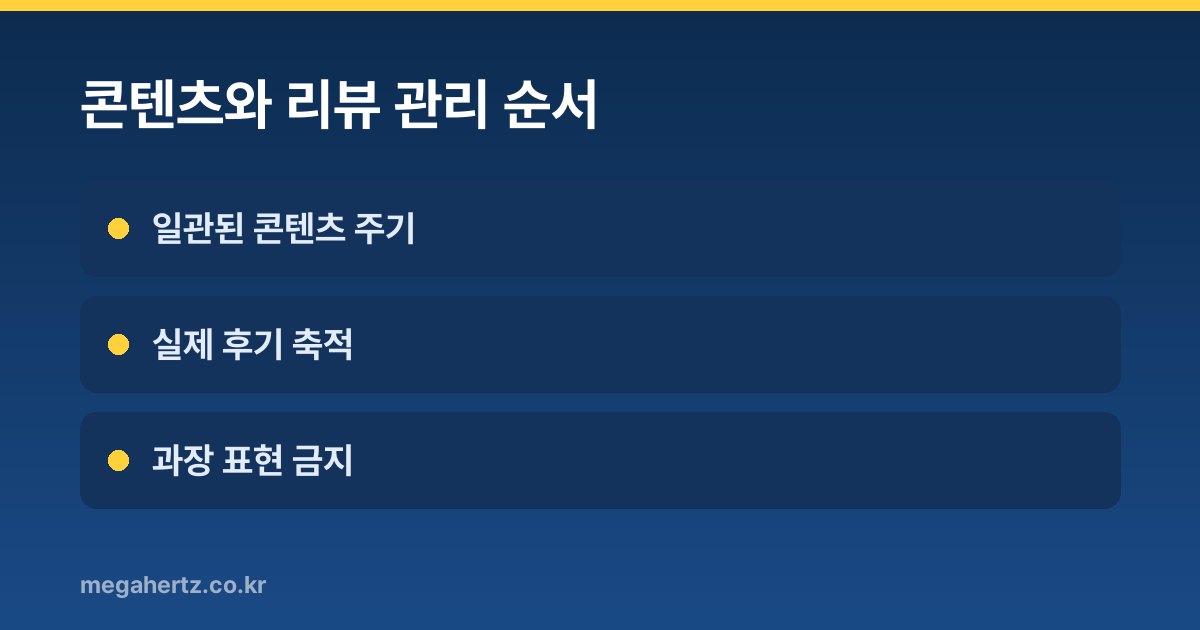 콘텐츠와 리뷰 관리 순서