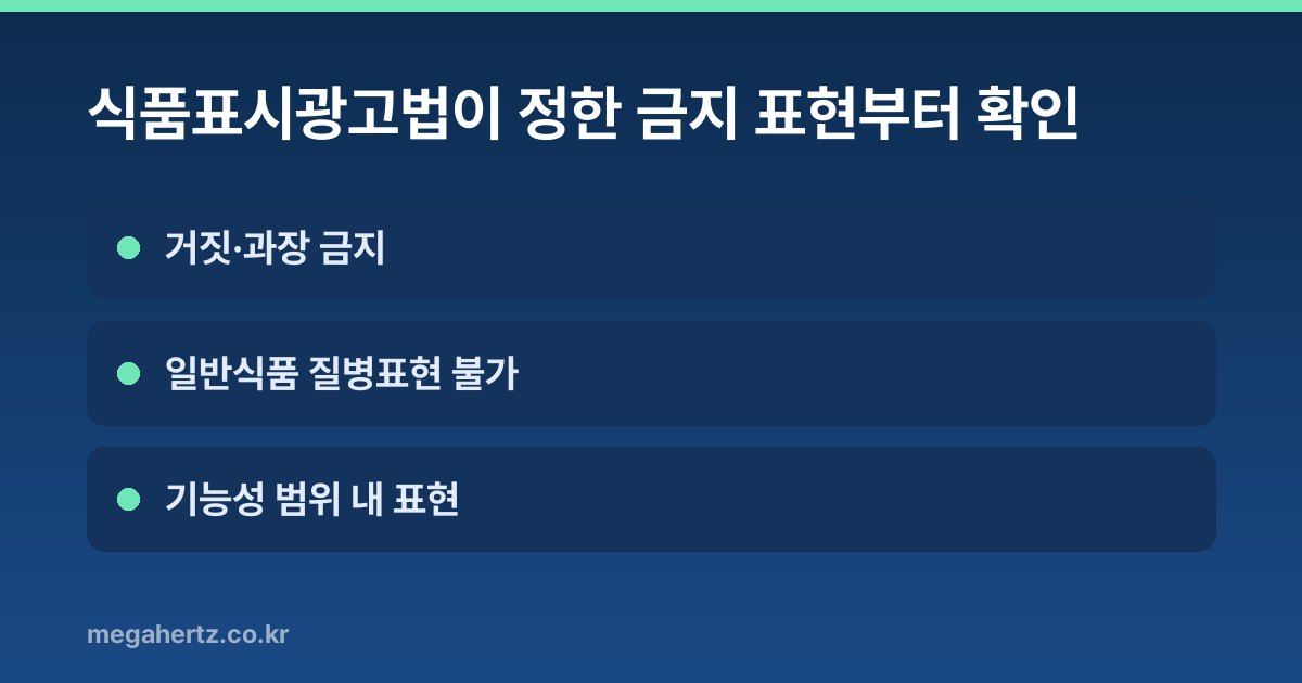 식품표시광고법이 정한 금지 표현부터 확인