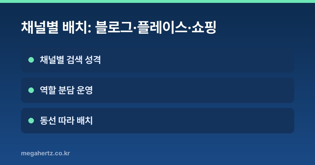 채널별 배치: 블로그·플레이스·쇼핑