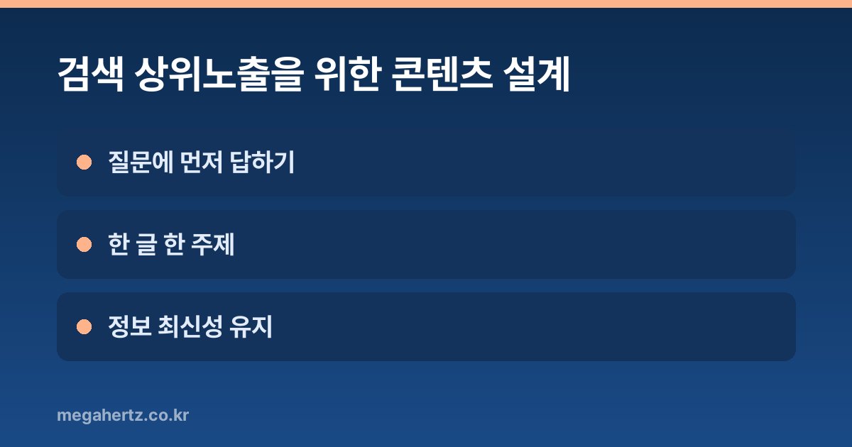 검색 상위노출을 위한 콘텐츠 설계