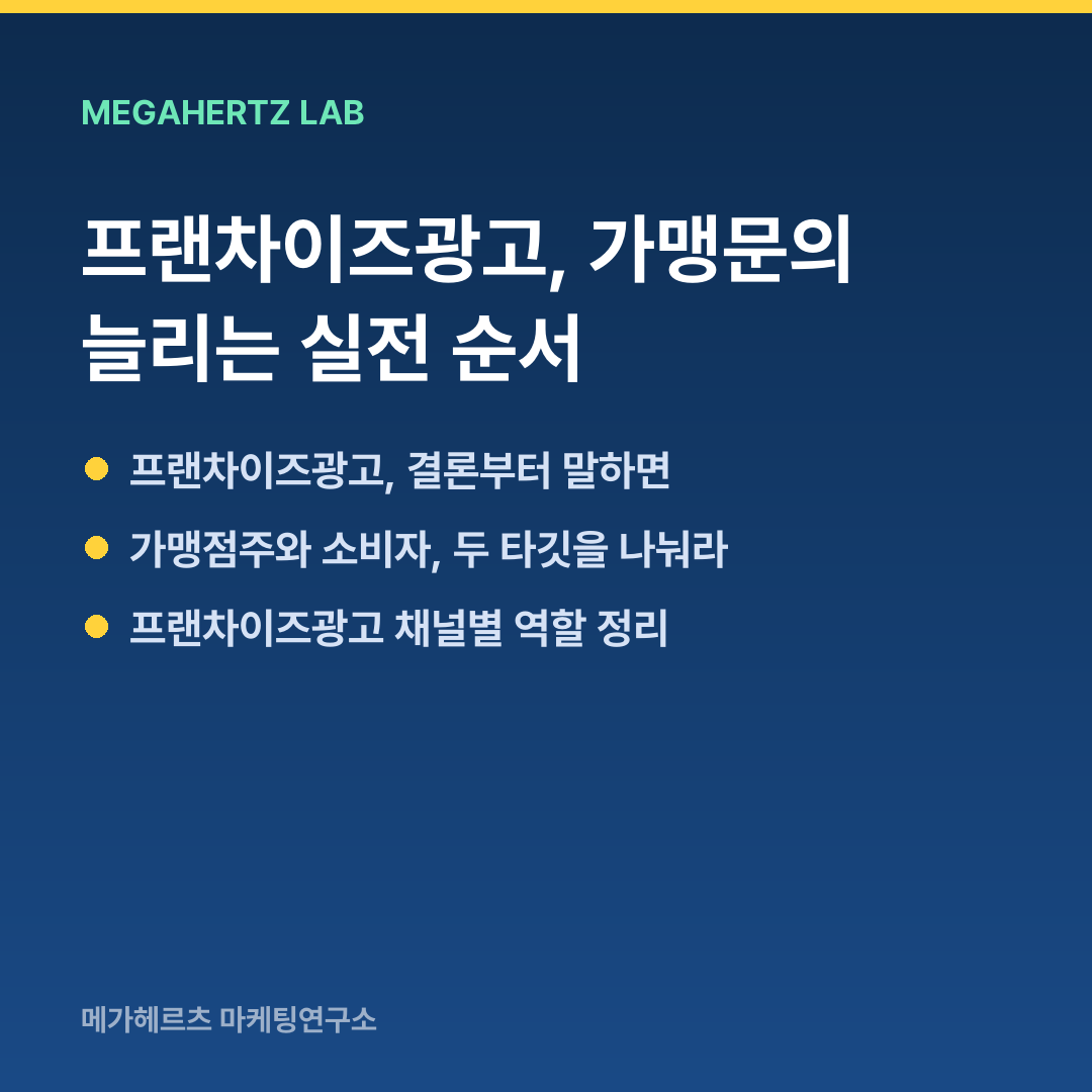 프랜차이즈광고, 가맹문의 늘리는 실전 순서