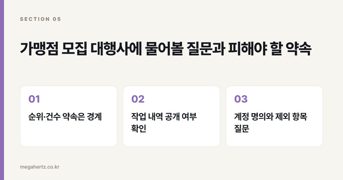 가맹점 모집 대행사에 물어볼 질문과 피해야 할 약속