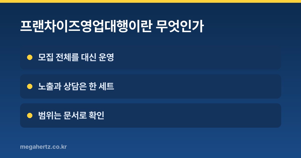 프랜차이즈영업대행이란 무엇인가