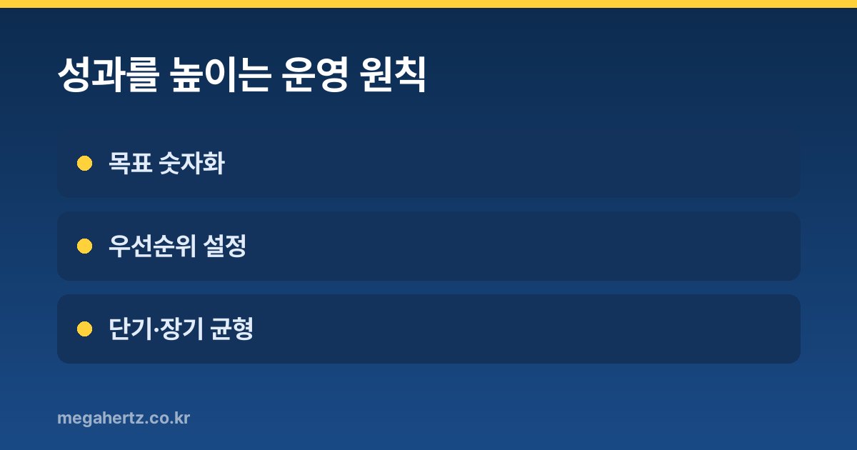 성과를 높이는 운영 원칙